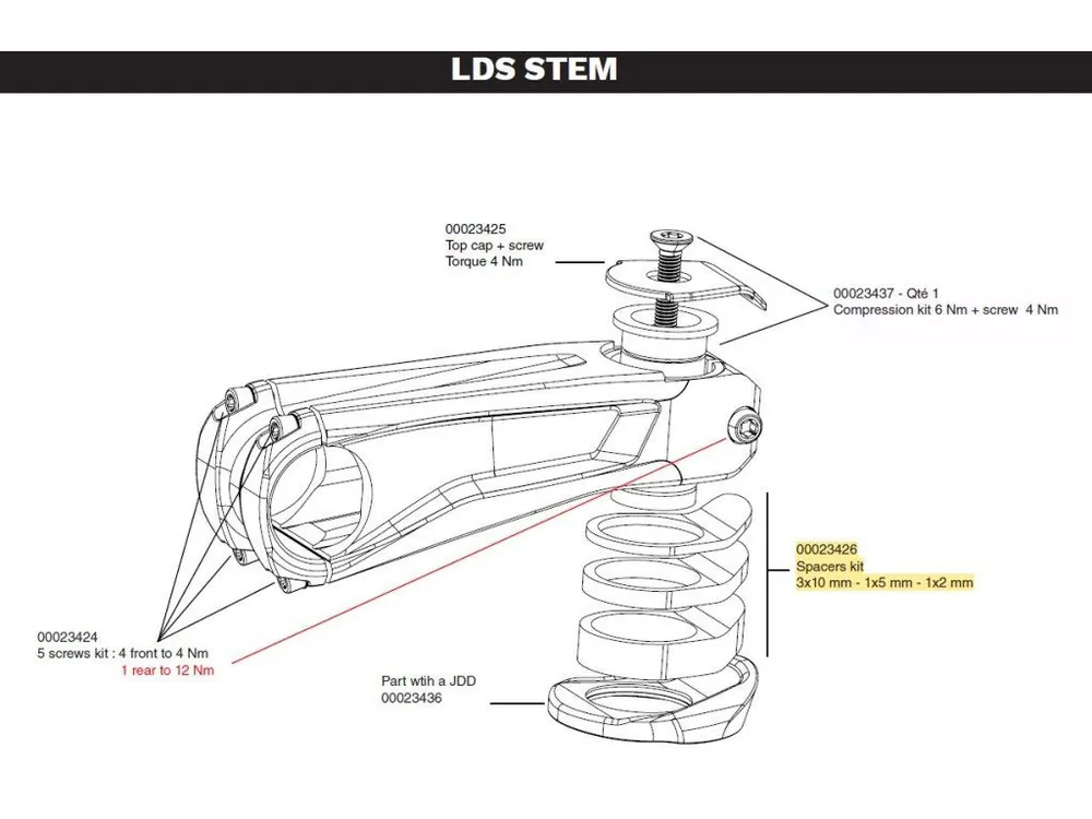 Náhradní díl LOOK Spacers Kit - E 765/Gravel Lds Stem Časově Omezené