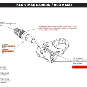 Sleva Náhradní osa LOOK Keo 2 Max D12V37 - Right Axle