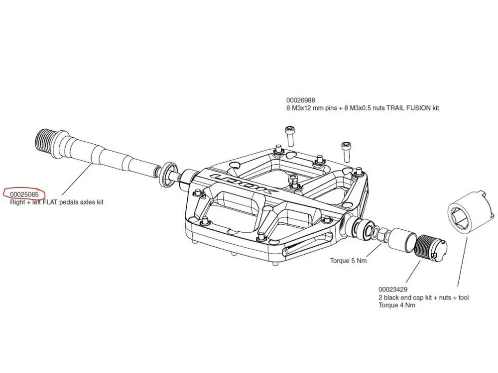 Aktuální Náhradní díl LOOK Right + left FLAT pedals axles kit