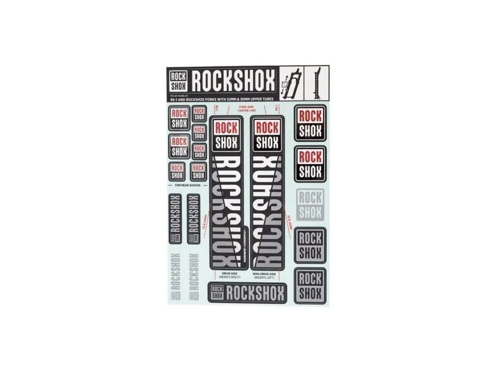 ROCKSHOX DECAL KIT 30/32/RS1 WHITE Hit Sezóny