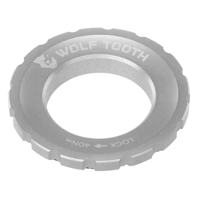 WOLF TOOTH matice Centerlock Rotor raw stříbrná Značkový