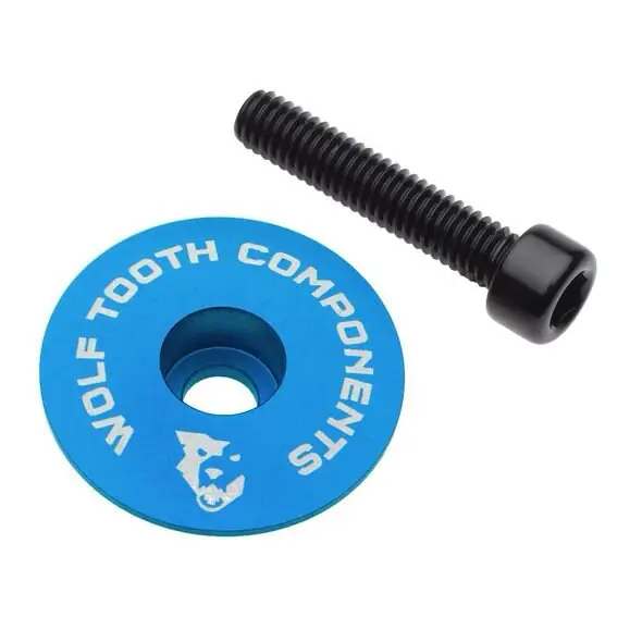 Sleva WOLF TOOTH krytka ULTRALIGHT STEM CAP Flat modrá