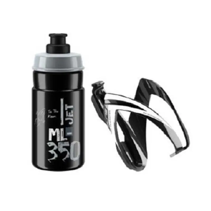 Cenový Hit ELITE Láhev s košíkem set CEO šedo-černé logo, 350 ml