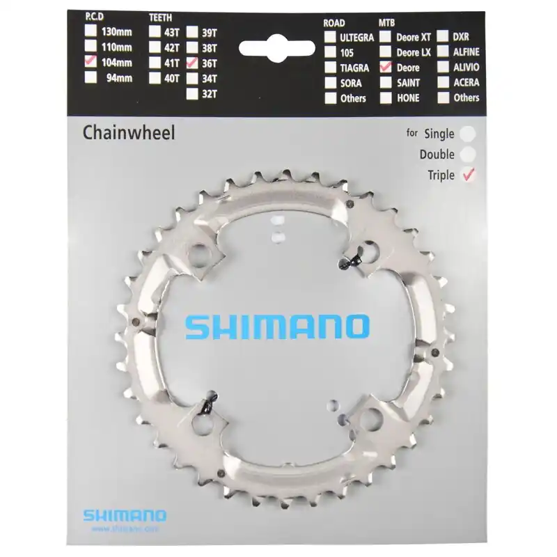 SHIMANO Převodník 36 z. pro FC-M532 stříbrný 104 mm Akční Nabídka