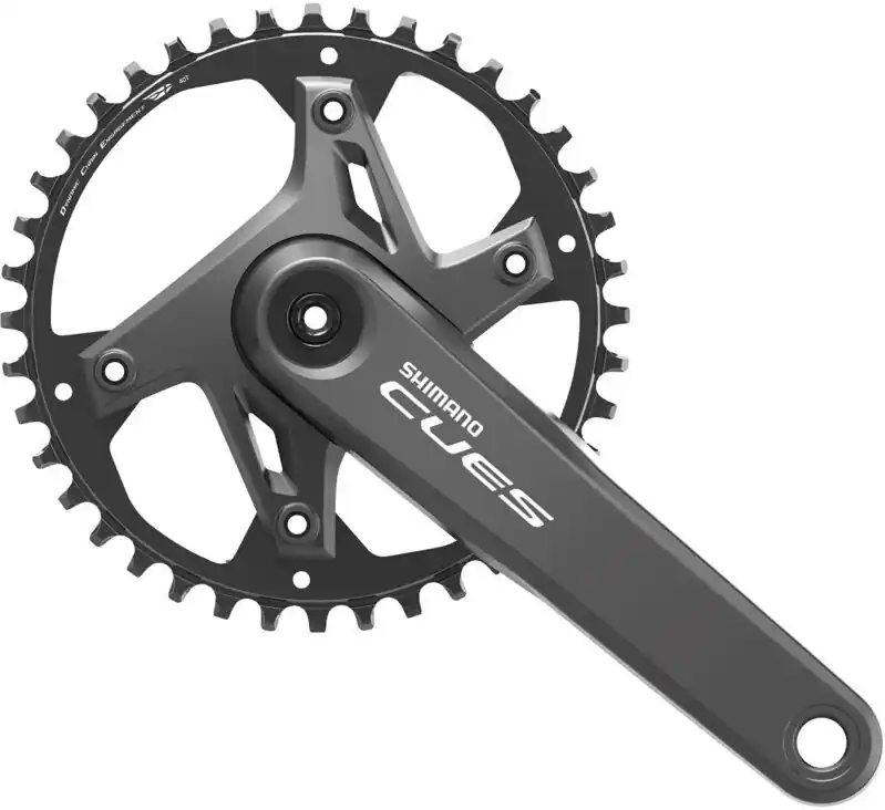 Značkový SHIMANO 9/10/11-k. Kliky Cues U6000 175mm 42z. černý dvojdílný bez ložisek