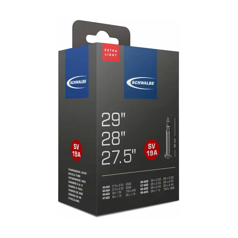 SCHWALBE Duše SV19A 27.5x2.00/2.35 29x1.75/2.40 40mm (40/62-584/635) 140g exlight Tovární Cena