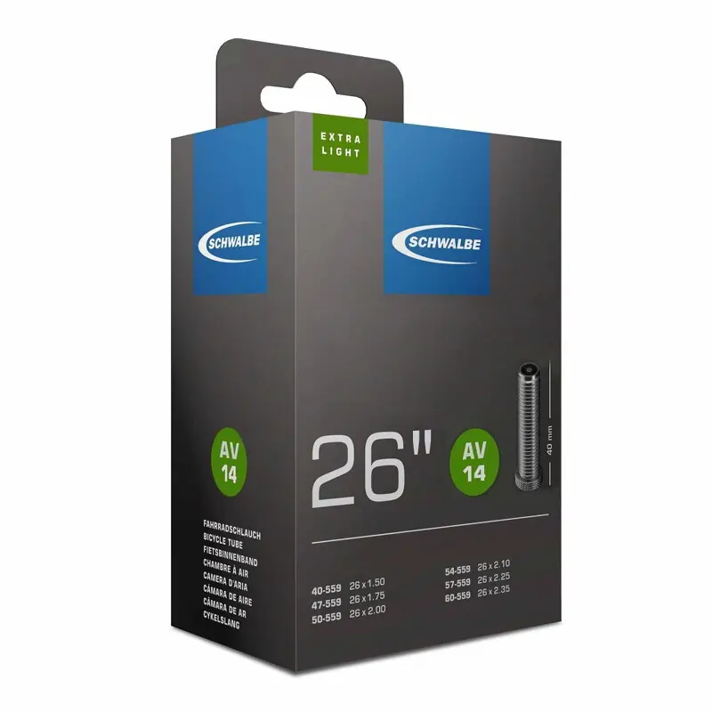Levný SCHWALBE Duše AV14 26x1.50/2.35 40mm (40/60-559) 130g extra light