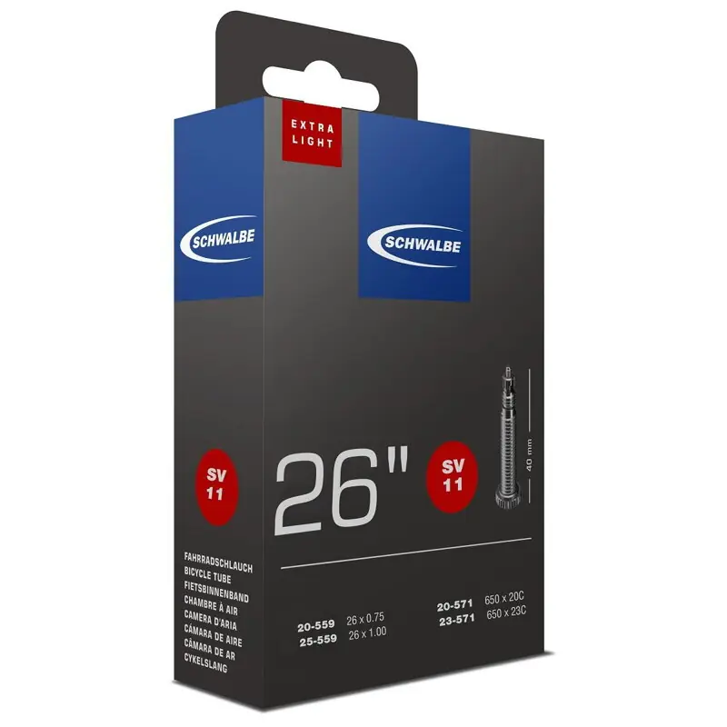 Tovární Cena SCHWALBE Duše SV11 26x1.00 40mm (20/25-559/571) 60g exlight