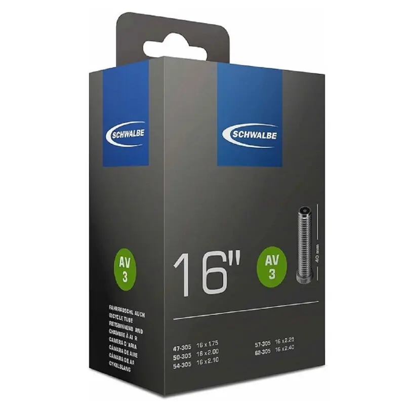 SCHWALBE Duše AV3 16x1.75/2.10 AV 40mm (47/62-305) 115g Nová Kolekce