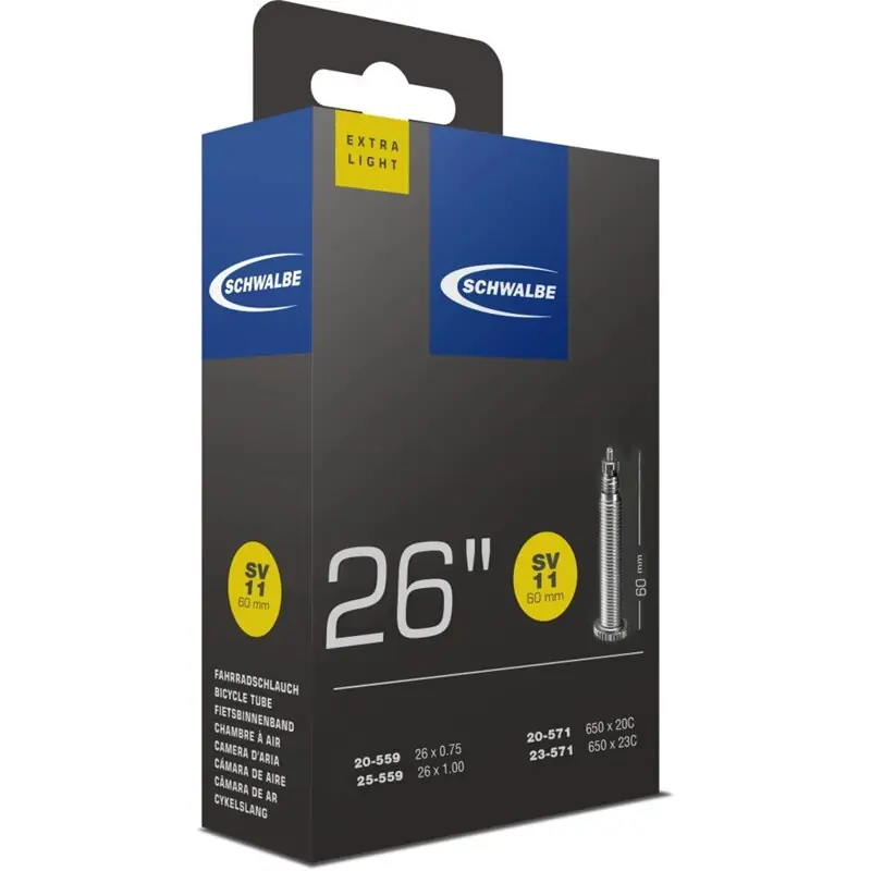 SCHWALBE Duše EXTRA LIGHT SV11 (20/25-559/571) FV 60 mm 65 g Doprava Zdarma