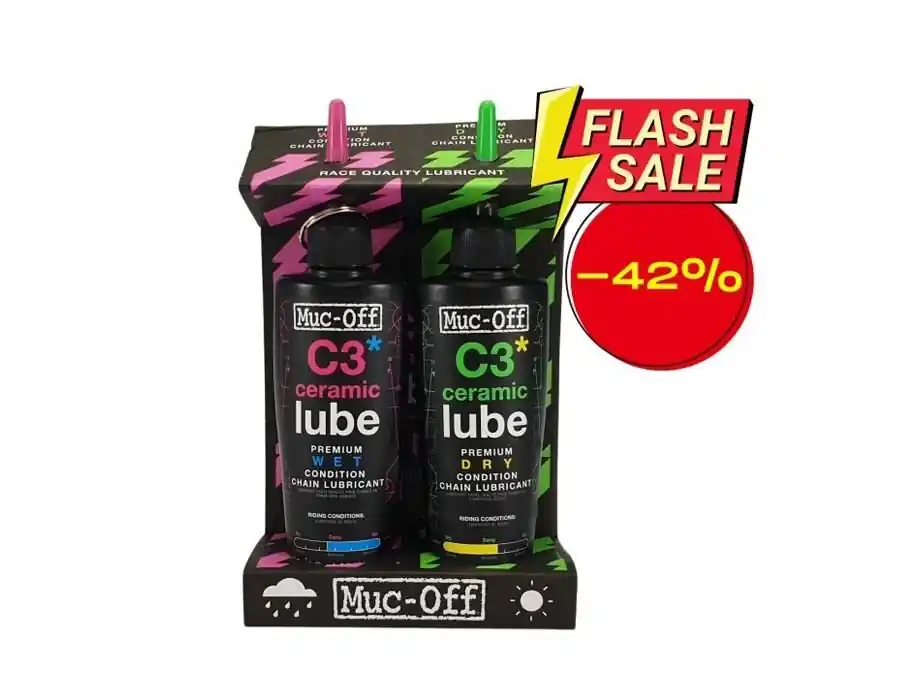 Jen Po Omezenou Doba MUC-OFF C3 WET + DRY 120 ml TWIN PACK - Výhodná sada 2 maziv na řetěz