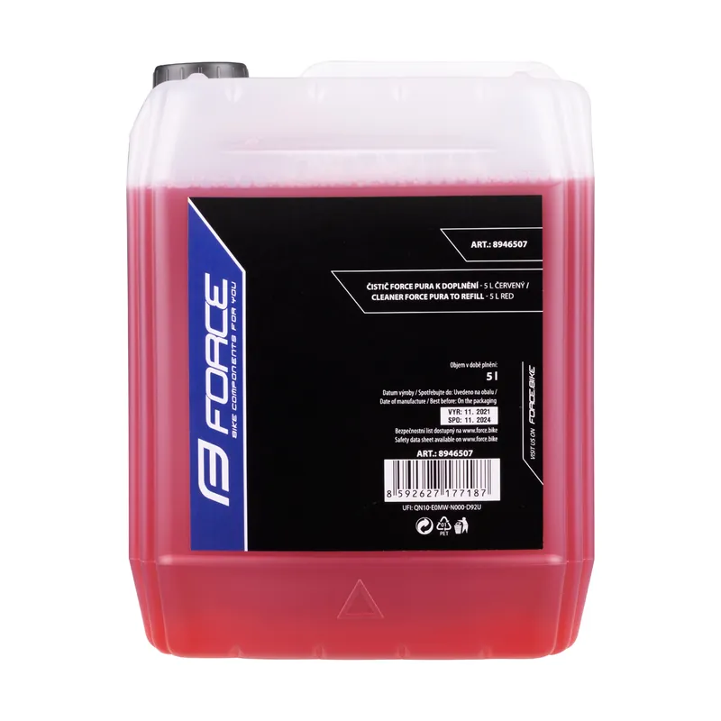 Čistič na kolo FORCE PURA k doplnění - 5l červený, cherry Doprava Zdarma