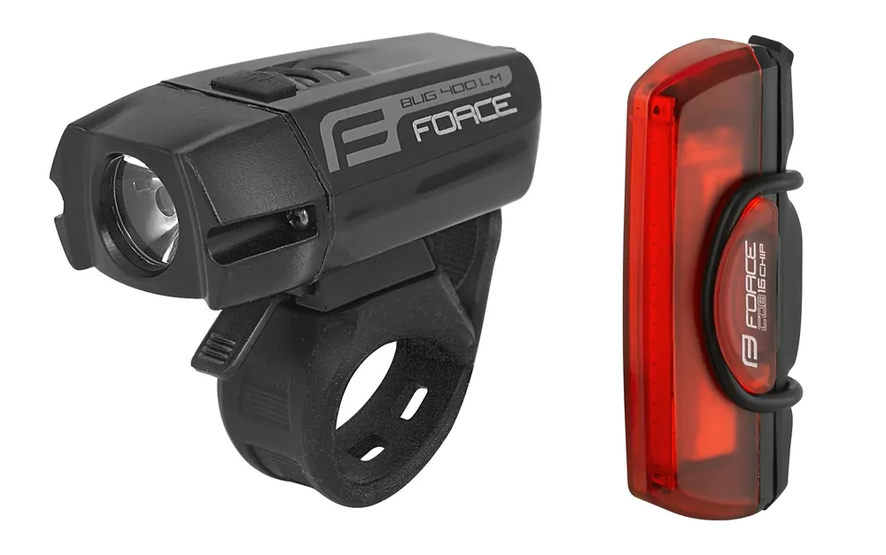 Akční Nabídka Světla na kolo FORCE GLARE USB sada přední+zadní