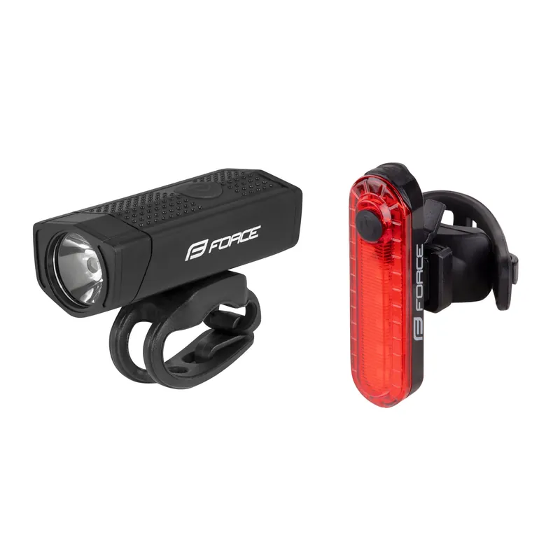 Sada světel na kolo FORCE DOT USB přední+zadní Cenový Hit