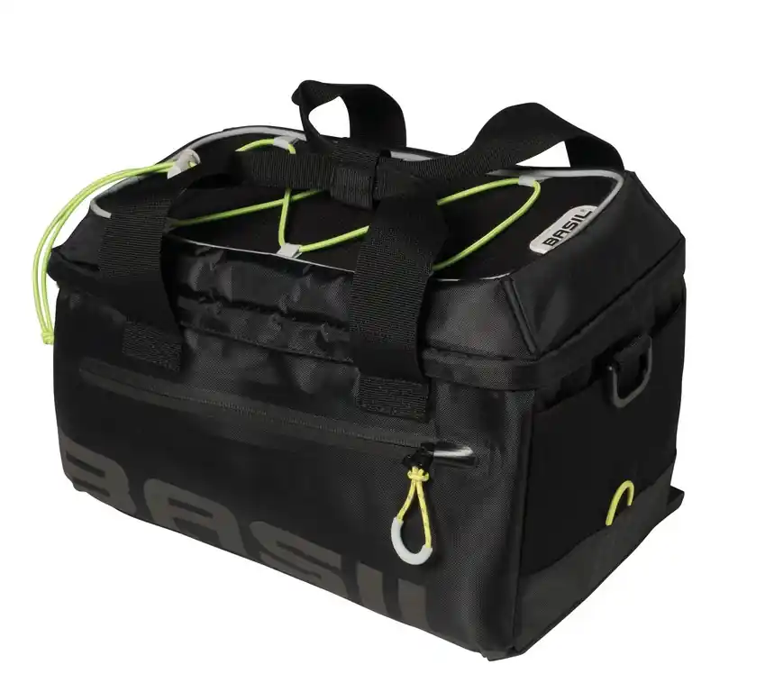 Brašna na zadní nosič na kolo Basil Miles black lime,nepromokavá, 7 l Sleva