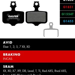 Vrácení Zdarma Brzdové destičky GALFER FD427 - Avid, Sram - Směs : Standard (FD427G1053)