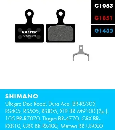 Brzdové destičky GALFER FD496 - Shimano - Směs : Standard (FD496G1053) Ihned K Objednání