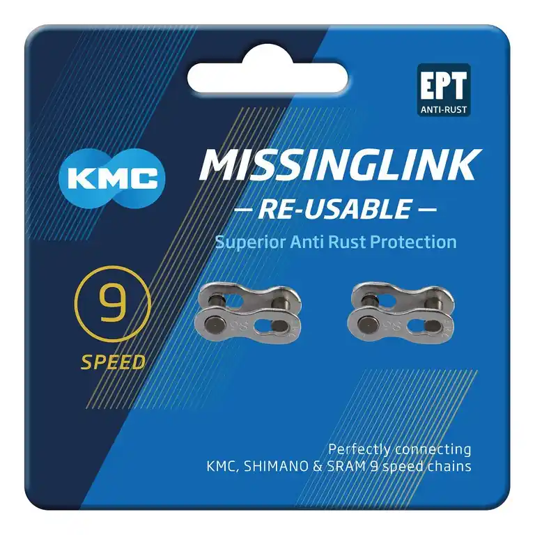 Aktuální Spojka na řetěz KMC MissingLink 9 EPT Silver Re-usable 2 ks