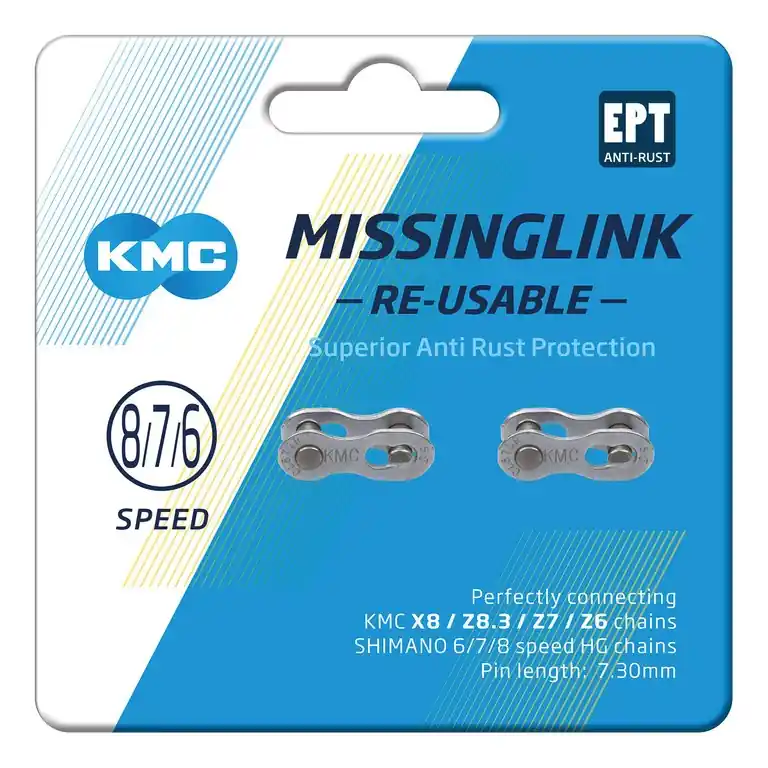 Spojka na řetěz KMC MissingLink 7\\/8 EPT Silver 7,3mm Re-usable 2ks Značkový