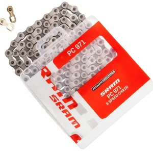 Značkový Řetěz Sram PC 971 114 článků, 9-rychlostní, Power Link zlatá