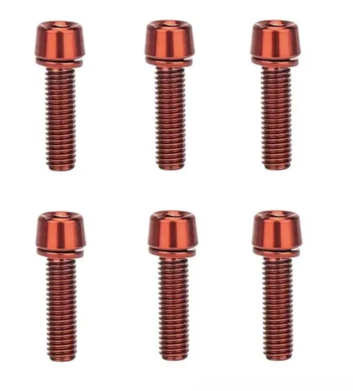 Šrouby představce jízdního kola M5 x 18 mm 6ks červená Levný