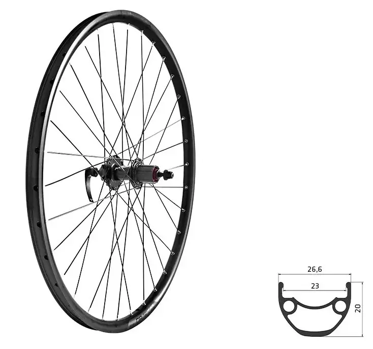 Zapletené kolo KLS Draft zadní ráfek 26\\" 559 RU DSC 23 32 dir 8-11k black Sezónní Sleva