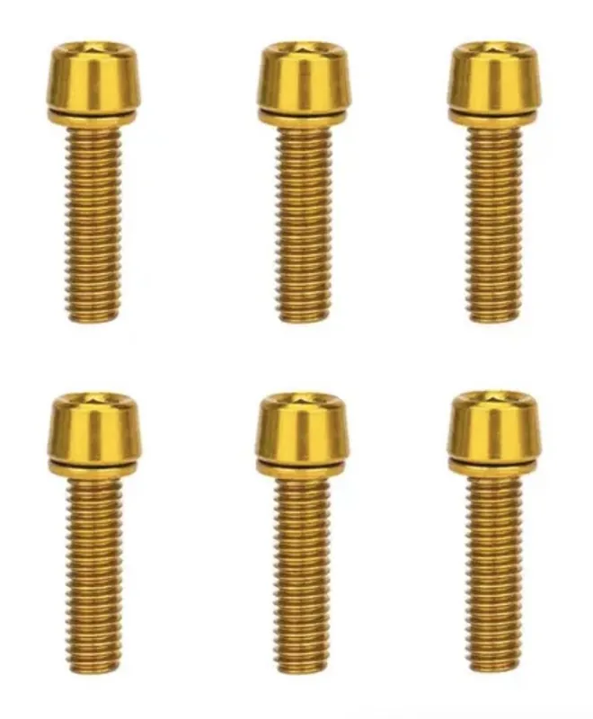 Šrouby představce jízdního kola M5 x 18 mm 6ks zlatá Poslední Šance