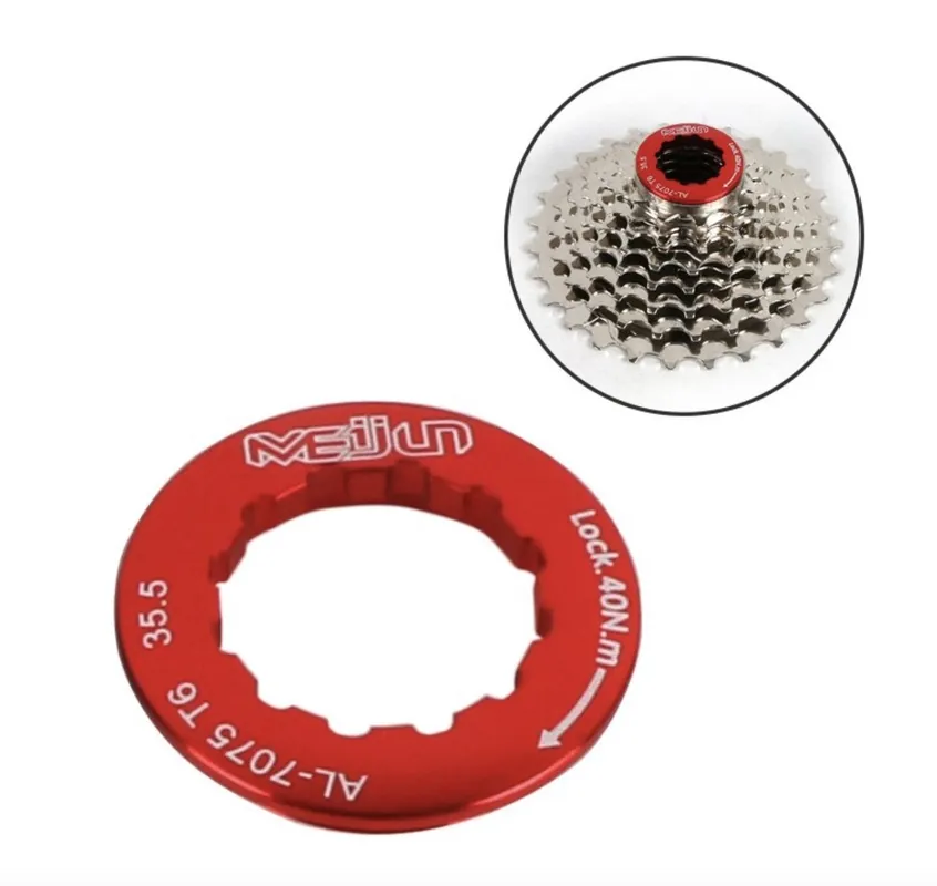 Závěrná matka MEIJUN Matice ke kazetě Shimano elox červená 11z Nakupujte Hned