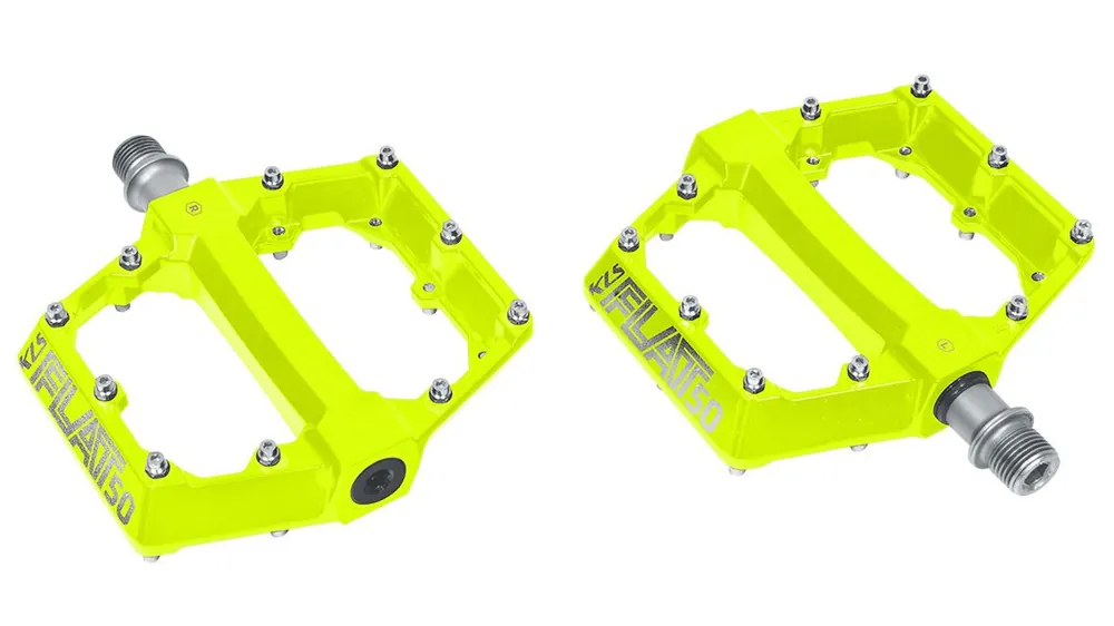 Pedály KLS FLAT 50 yellow Cr-Mo BMX / MTB prúmyslová ložiska fluo Koupit Online