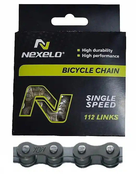 Řetěz Nexelo 1 rychlostní 1/2x1/8 Single Speed + spojka šedivý Expresní Doručení
