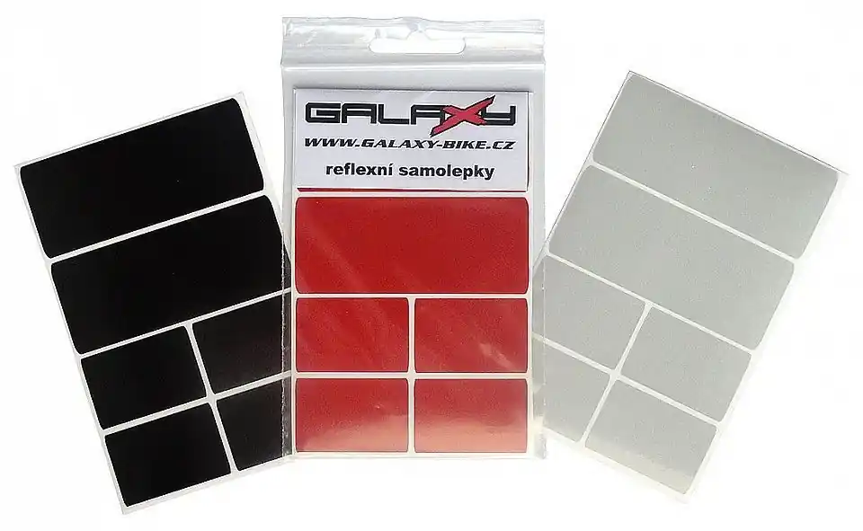 Značkový Nálepky Galaxy reflexní sada 6 ks červená