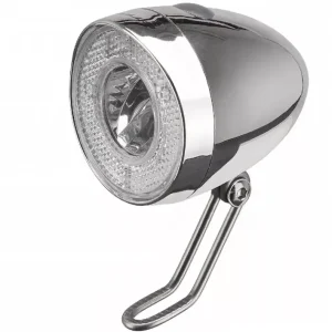Přední světlo CTM Retro s vysoce svítivou 1W LED 40 Lux stříbrná Novinka