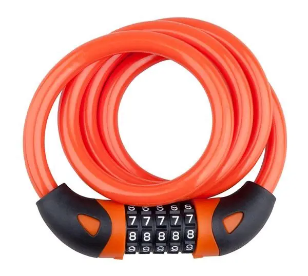 Zámek na kolo Pro-T spirála na kod 1200 cm x 12 mm oranžová Výprodej