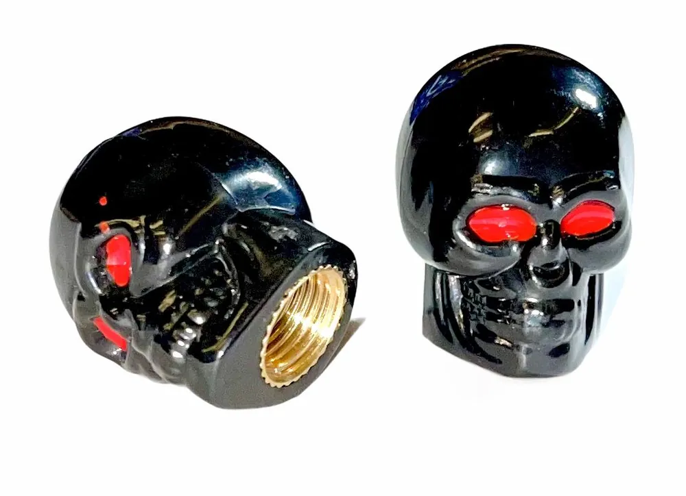 Odeslání Ihned Čepičky ventilku lebka black na AV ventilek set 2ks
