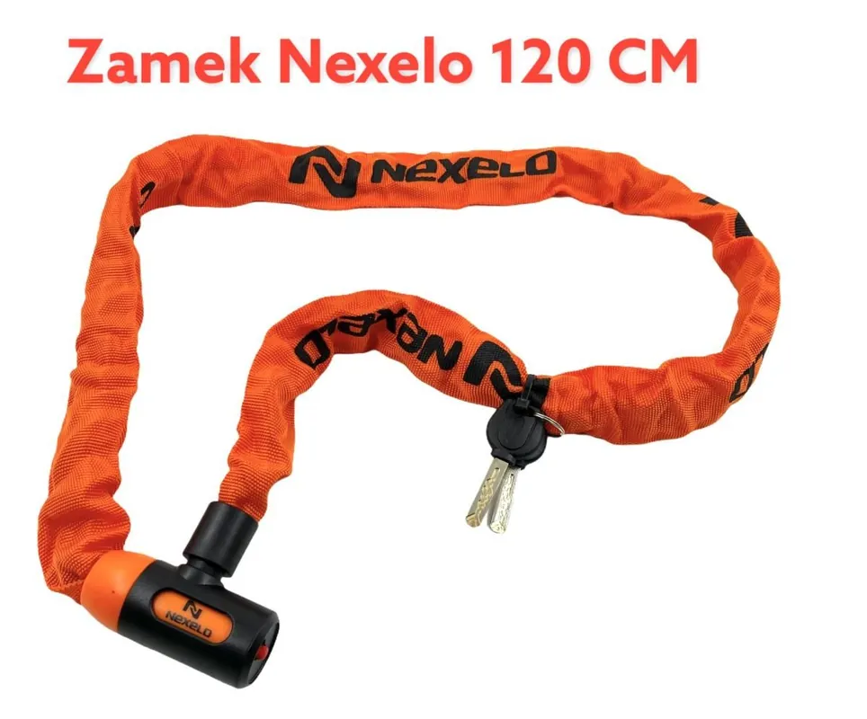 Zámek Nexelo řetez 120 cm článek průměr 6mm oranžový Vysoce Kvalitní