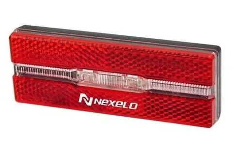 Výhodná Nabídka Zadní světlo Nexelo odrazka na nosič 2led bat. 100 x 35 x 18 mm