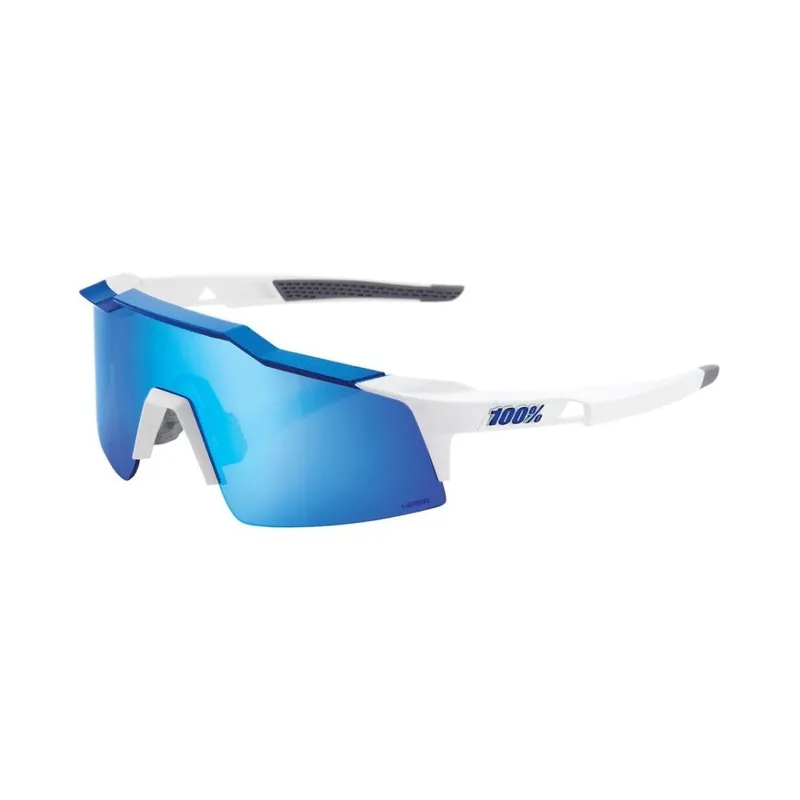 Akce Sportovní brýle 100% Speedcraft SL - Matte White/Metal Blue - HiPER Blue Multi Mirror Lens