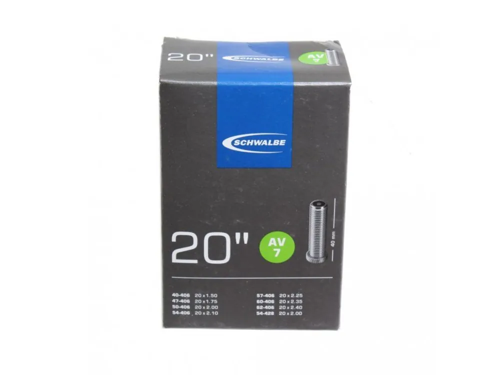 Autentický Duše Schwalbe 20x1,5\\/2,00 (40-406\\/54-428) AV7 autoventilek