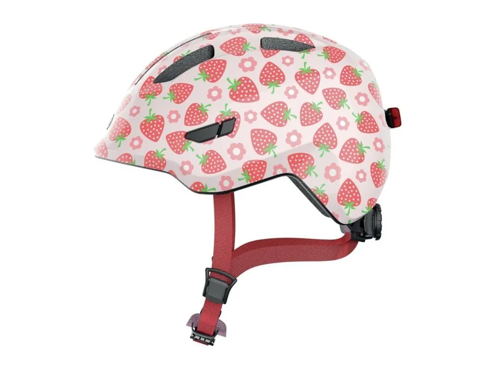 Pouze Dnes Dětská přilba Abus Smiley 3.0 LED Rose strawberry S