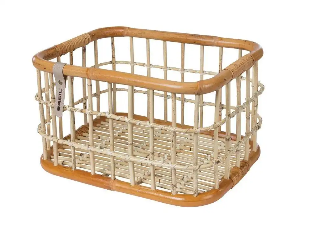 Doprava Zdarma Ratanový koš na kolo Basil Green Life Rattan L řídce pletený 30l
