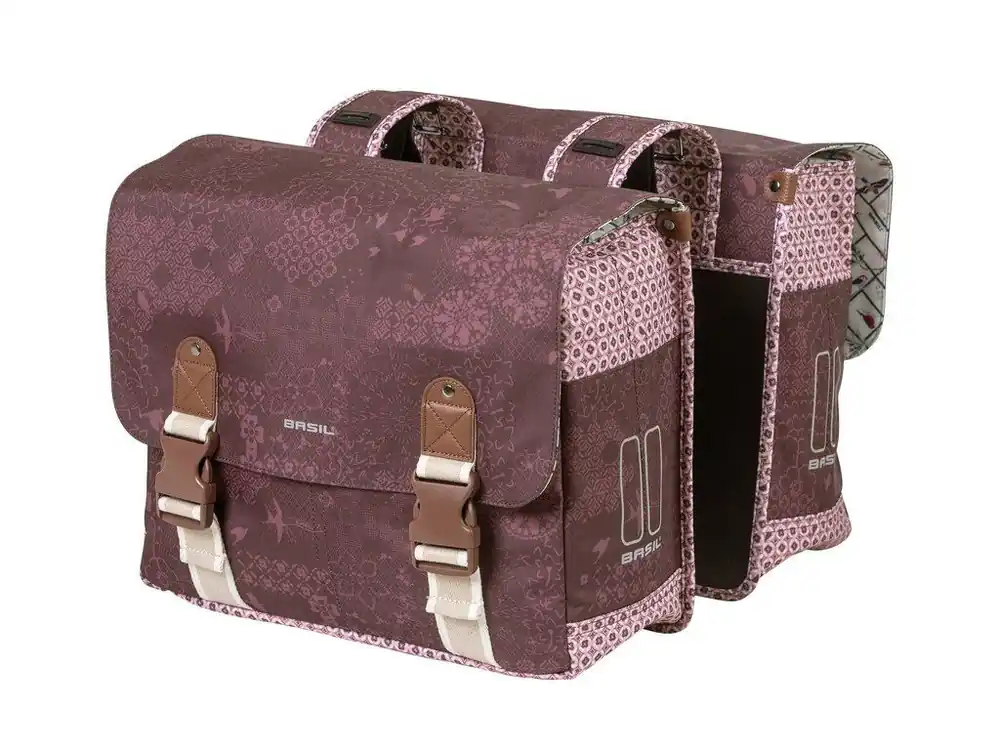 Autentický Dvojité brašny na kolo Basil Boheme Double fialové 35l