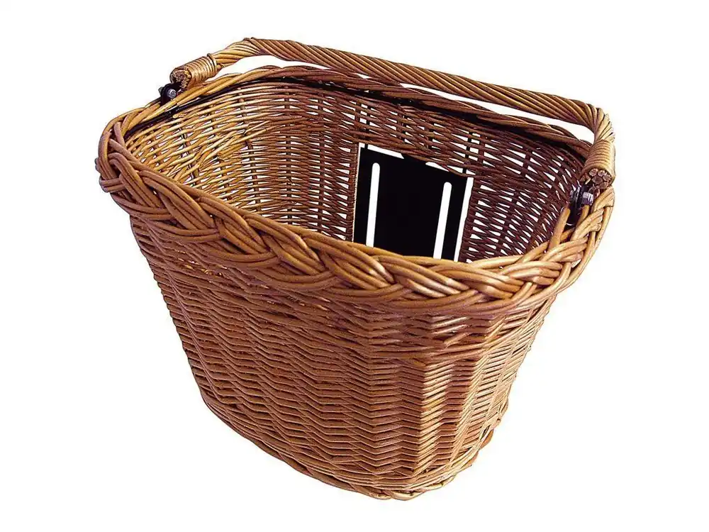 Koš na kolo s velkými oky Basil Basimply Wicker přírodní proutí Vrácení Zdarma