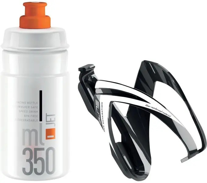 Časově Omezené ELITE dětská láhev JET 350 + košík white graphic - oranžová