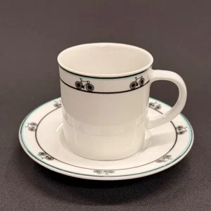 Cenový Hit BIANCHI ESPRESSO HRNEK S PODŠÁLKEM BÍLÝ S KOLY