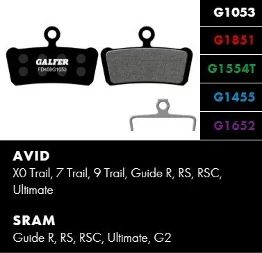 Akce GALFER brzdové destičky SRAM GUIDE - FD459