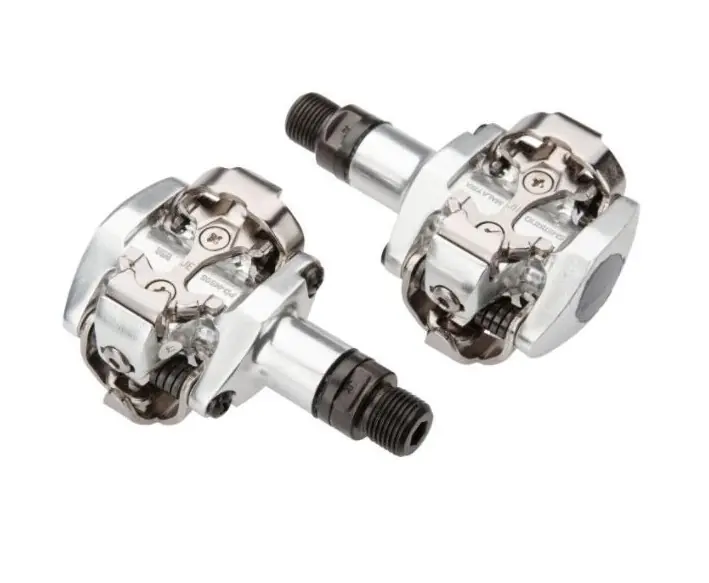 Výprodej SHIMANO pedály MTB PD-M505 SPD zařážky SM-SH51 bez odrazek stříbrné