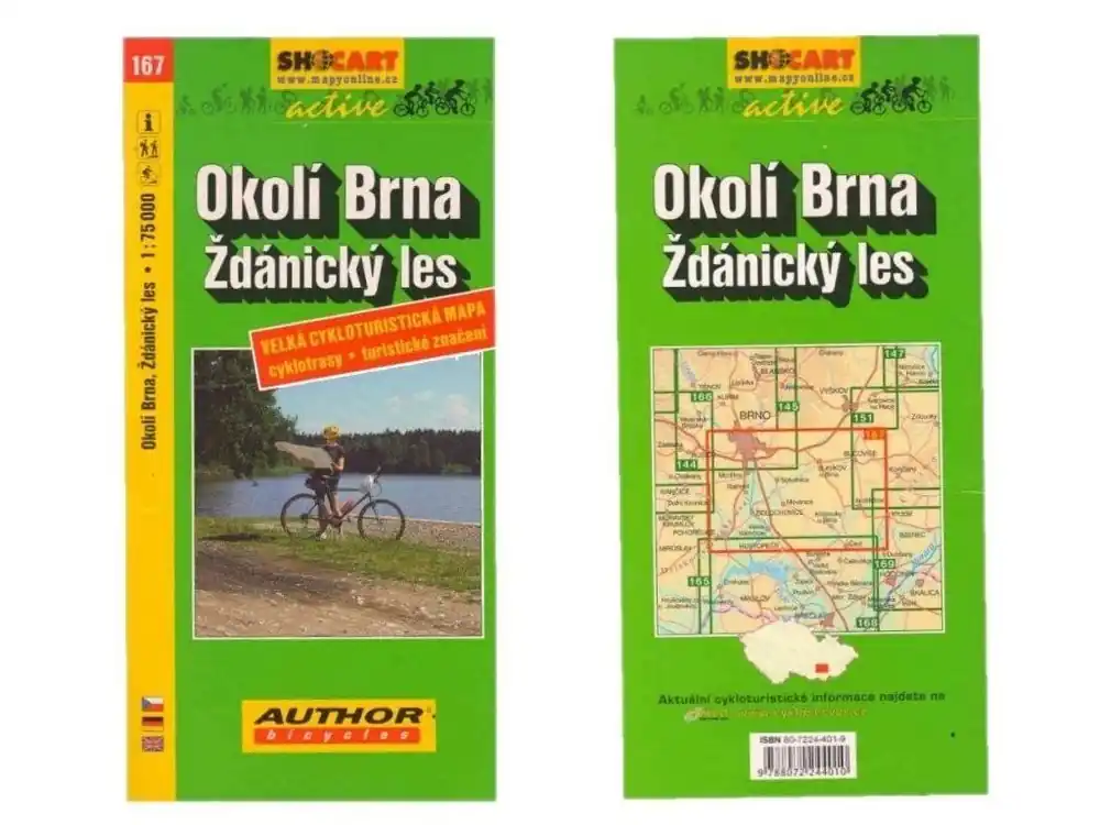 Výprodej Mapa SHOCART č. 167 Okolí Brna, Ždánický les - cyklo 1 : 75 000