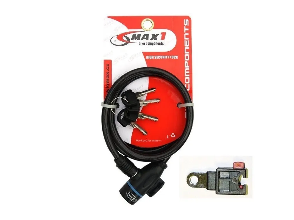 Zámek MAX1 spirála 150x0,8 cm klíč Cenově Výhodný